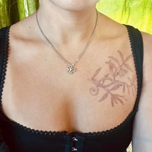 Y2k silver butterfly necklace